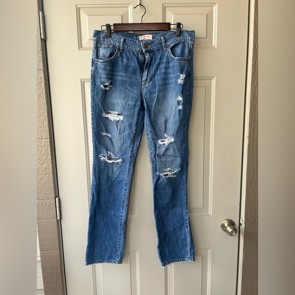 Bcbgeneration Light Blue Distressed Straight Leg … - image 1